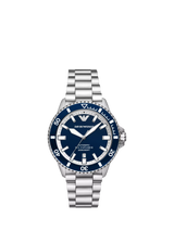 John Lewis Emporio Armani Sea Explorer Men's Automatic Bracelet Watch, Blue, 42.5mm- Buy online at McGrocer