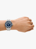 Emporio Armani Sea Explorer watch blue dial stainless steel bracelet (British brand)