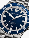 Emporio Armani Sea Explorer watch blue dial stainless steel bracelet (British brand)