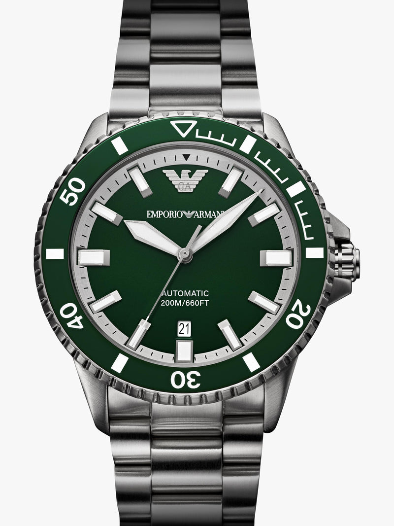 Emporio Armani Sea Explorer green dial automatic men's watch (British brand)