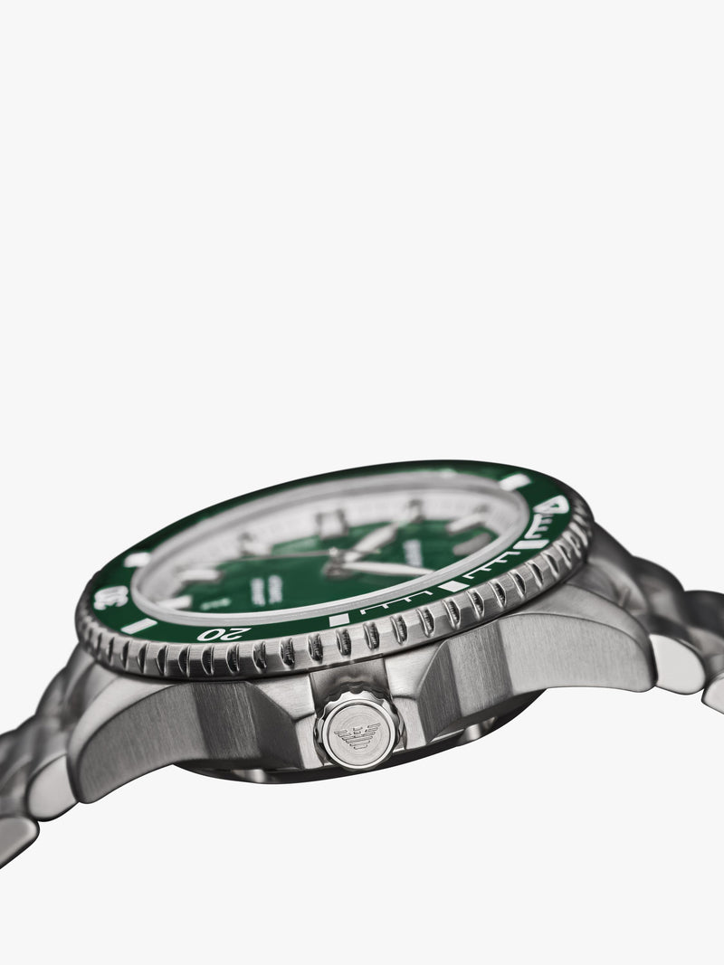 Emporio Armani Sea Explorer green dial automatic men's watch (British brand)