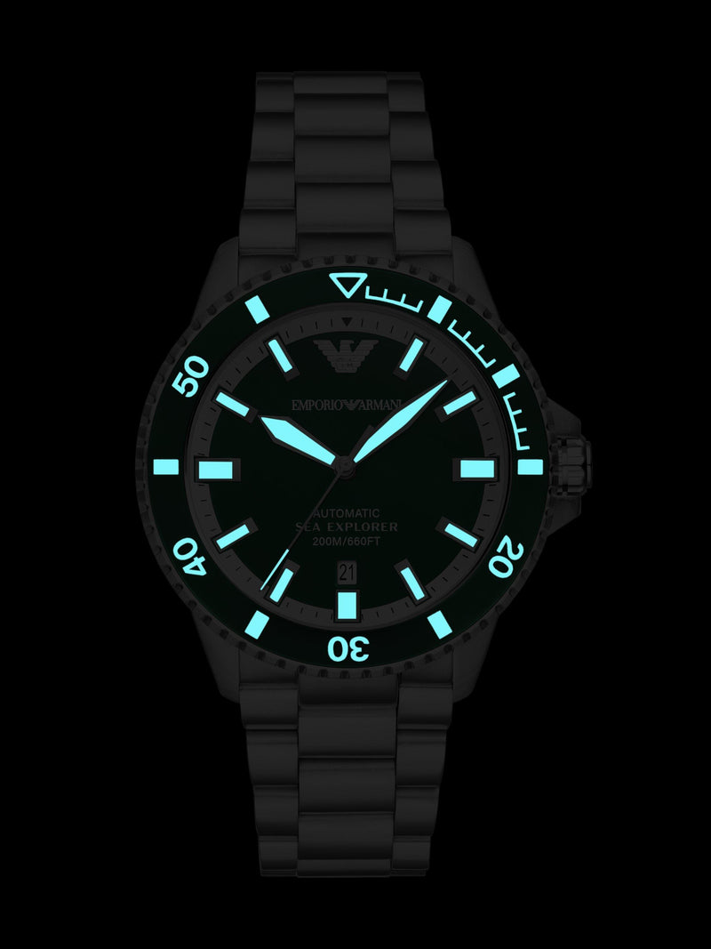 Emporio Armani Sea Explorer green dial automatic men's watch (British brand)
