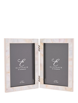 John Lewis Impressions Elegance Mother of Pearl Double Photo Frame, White, 17 x 12.5 x 2 cm- Buy online at McGrocer