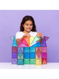 Connetix Castle Glitter Tiles 48 pack building toy for kids (British brand)