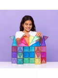 Connetix Castle Glitter Tiles 48 pack building toy for kids (British brand)