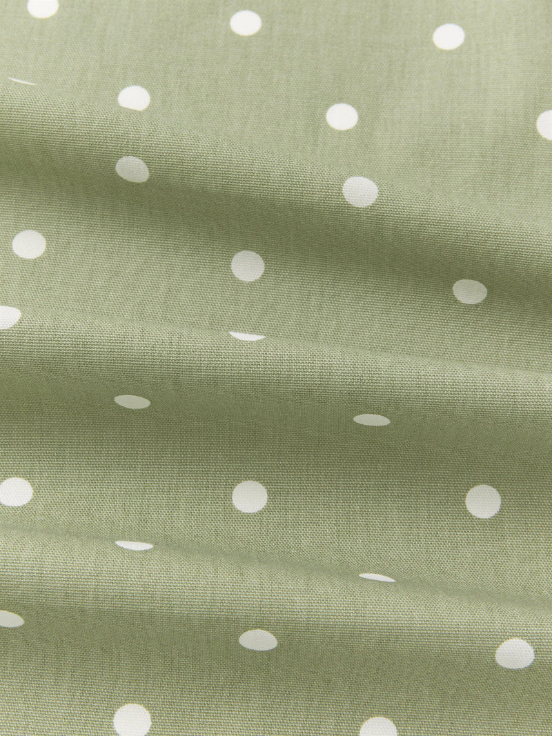 John Lewis oilcloth tablecloth fabric sage dot 130cm, UK version