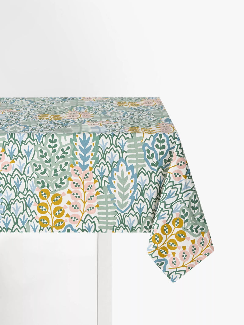 John Lewis Alva oilcloth tablecloth fabric teal 130cm, UK version