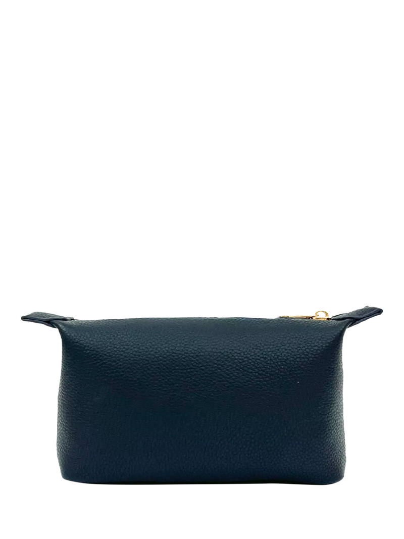 Apatchy London leather wash bag Navy small - British product
