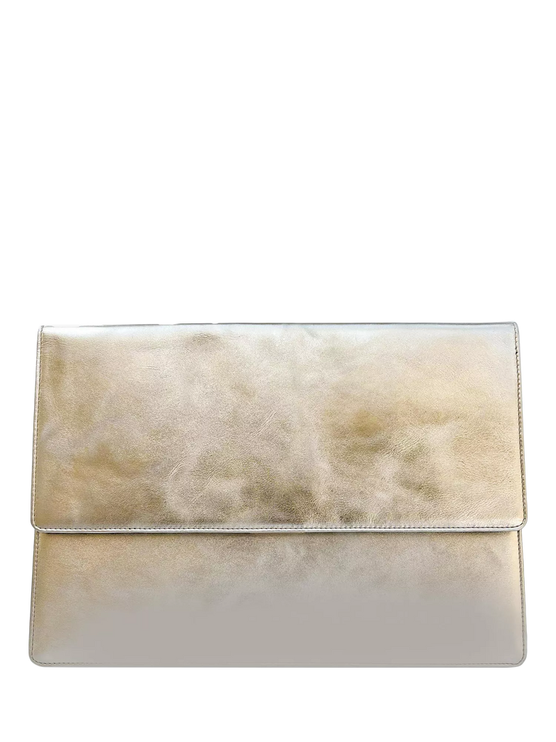 Apatchy London leather laptop sleeve gold 13-14 inch, imported from the UK