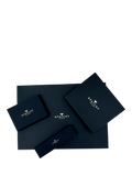 Apatchy London Cavendish black leather luggage tag, imported from the UK