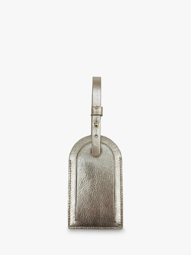 Apatchy London leather luggage tag gold, UK version