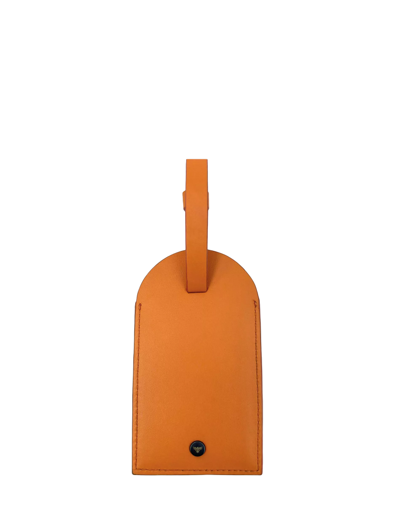 Apatchy London orange leather luggage tag, UK version