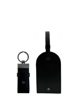 John Lewis Apatchy Leather Luggage Tag and Loop Keyring Gift Set, Black- Buy online at McGrocer