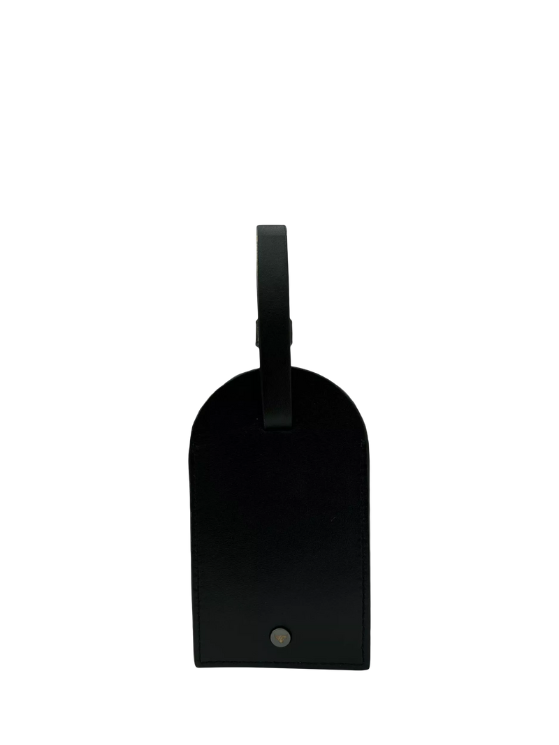Apatchy leather luggage tag and loop keyring set black - British product