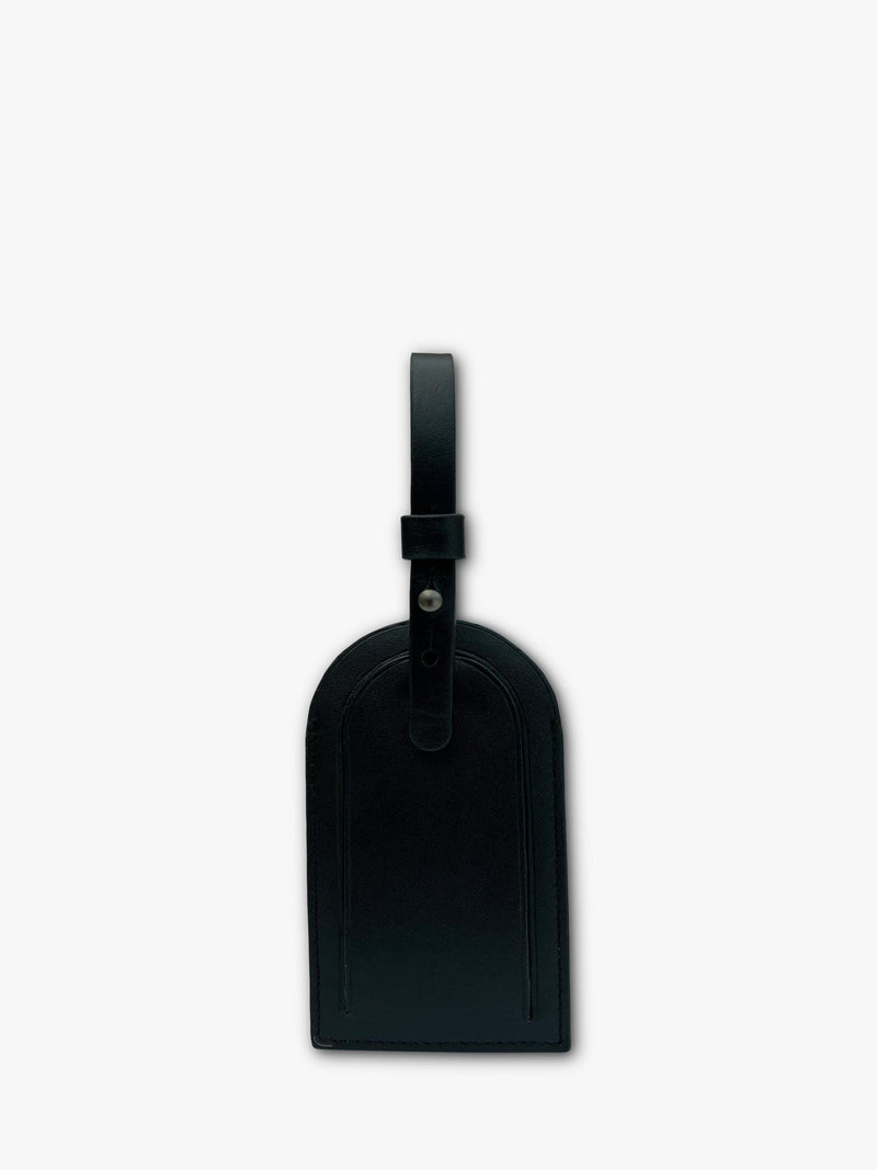 Apatchy leather luggage tag and loop keyring set black - British product