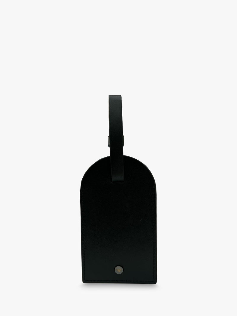 Apatchy London leather luggage tag keyring black orange, UK version