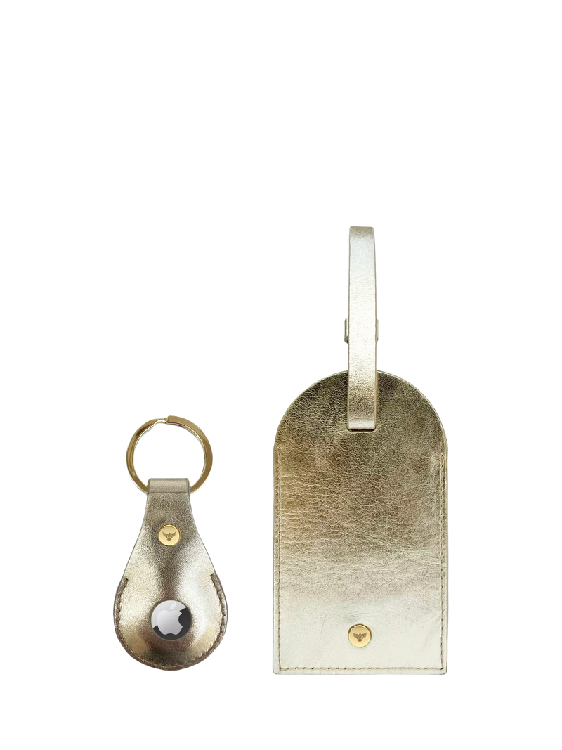 Apatchy London leather luggage tag with AirTag case (British brand)