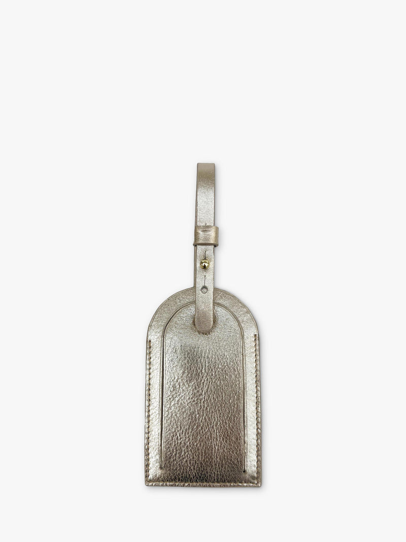 Apatchy London leather luggage tag and tassel gift set gold (British brand)
