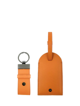 John Lewis Apatchy Leather Luggage Tag and Loop Keyring Gift Set, Orange- Buy online at McGrocer