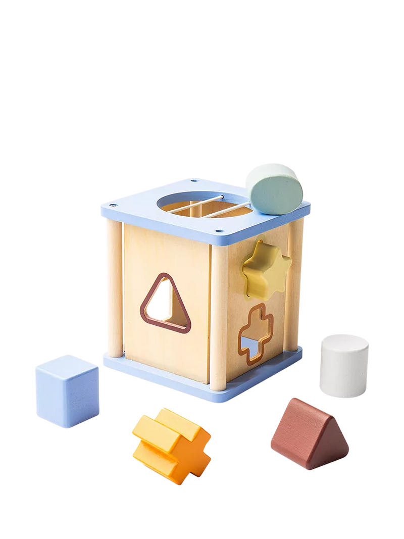 John Lewis wooden shape sorter FSC-certified toy, UK version