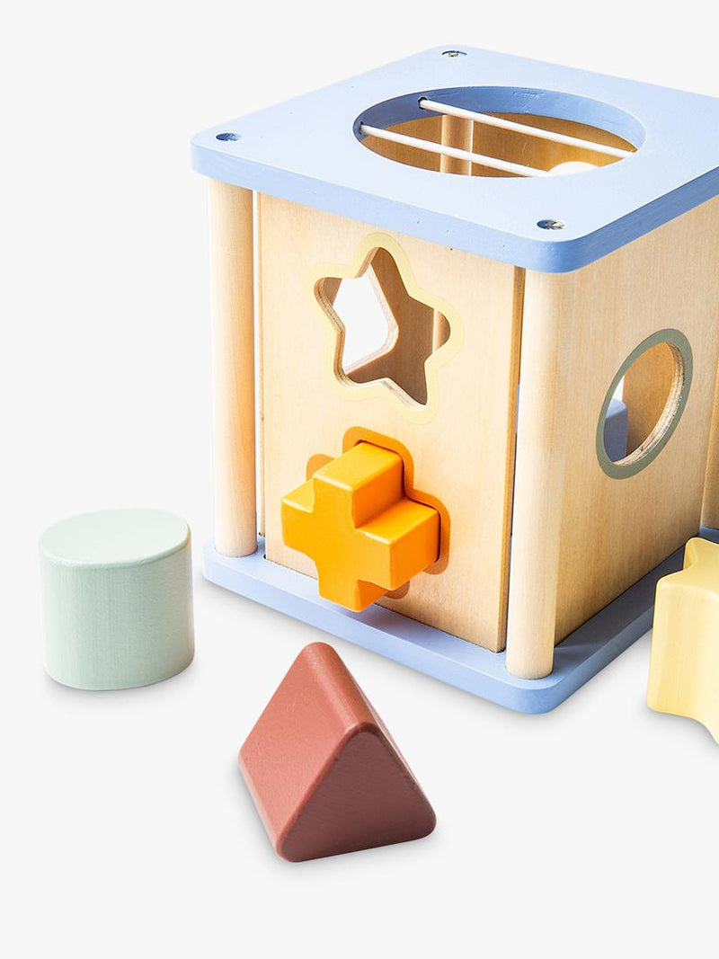 John Lewis wooden shape sorter FSC-certified toy, UK version