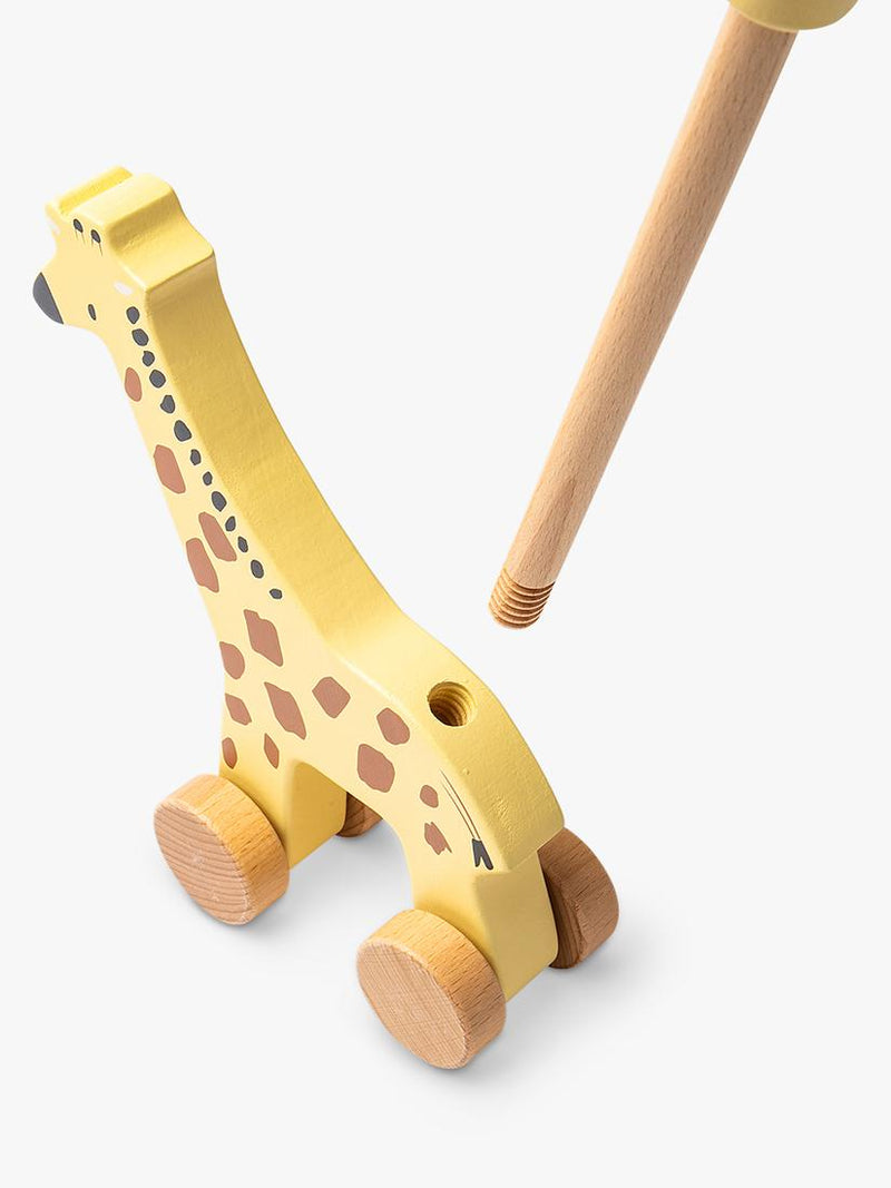 John Lewis wooden push-along giraffe toy FSC-certified - British product