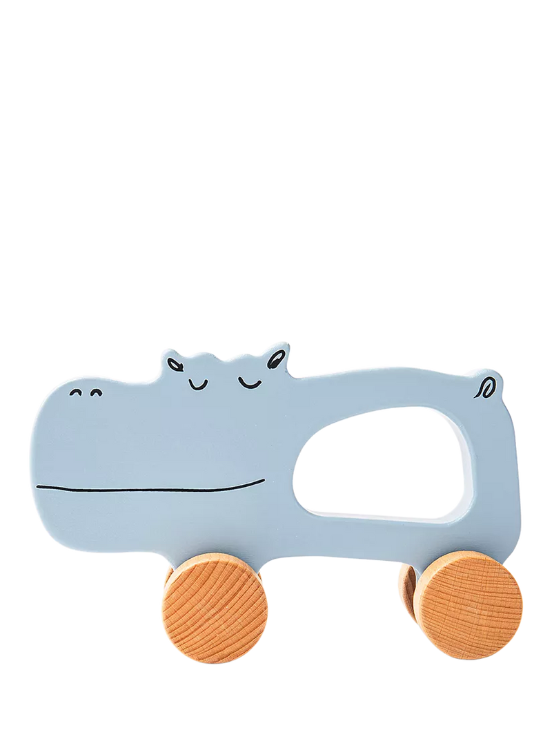 John Lewis push-along hippo toy FSC beechwood, UK version