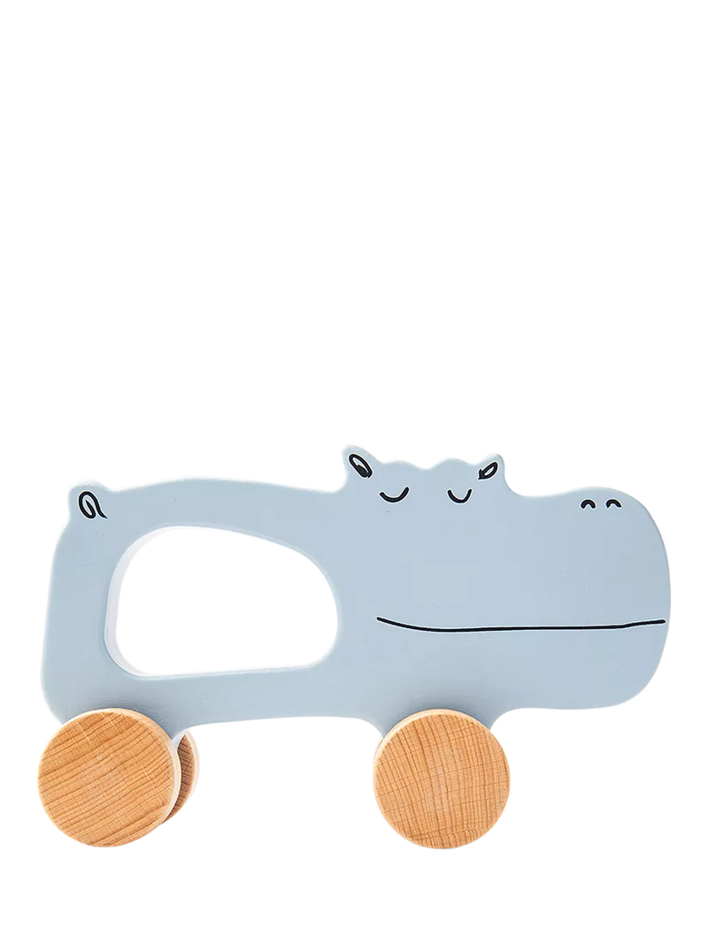 John Lewis push-along hippo toy FSC beechwood, UK version