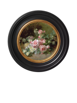 John Lewis Brookpace Lascelles 'Roses & Daisies' Round Porthole Framed Print, 43cm- Buy online at McGrocer