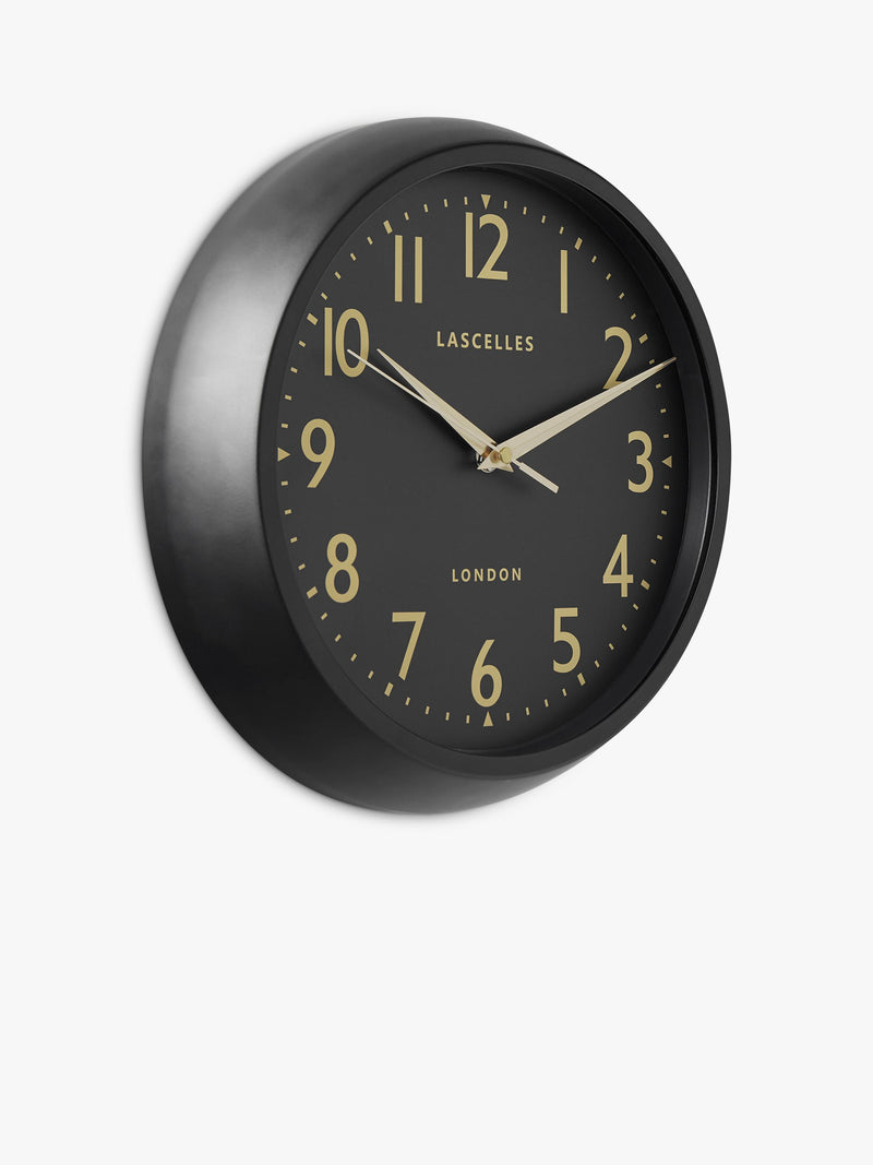 Lascelles retro wall clock with Arabic numerals 30cm, UK version
