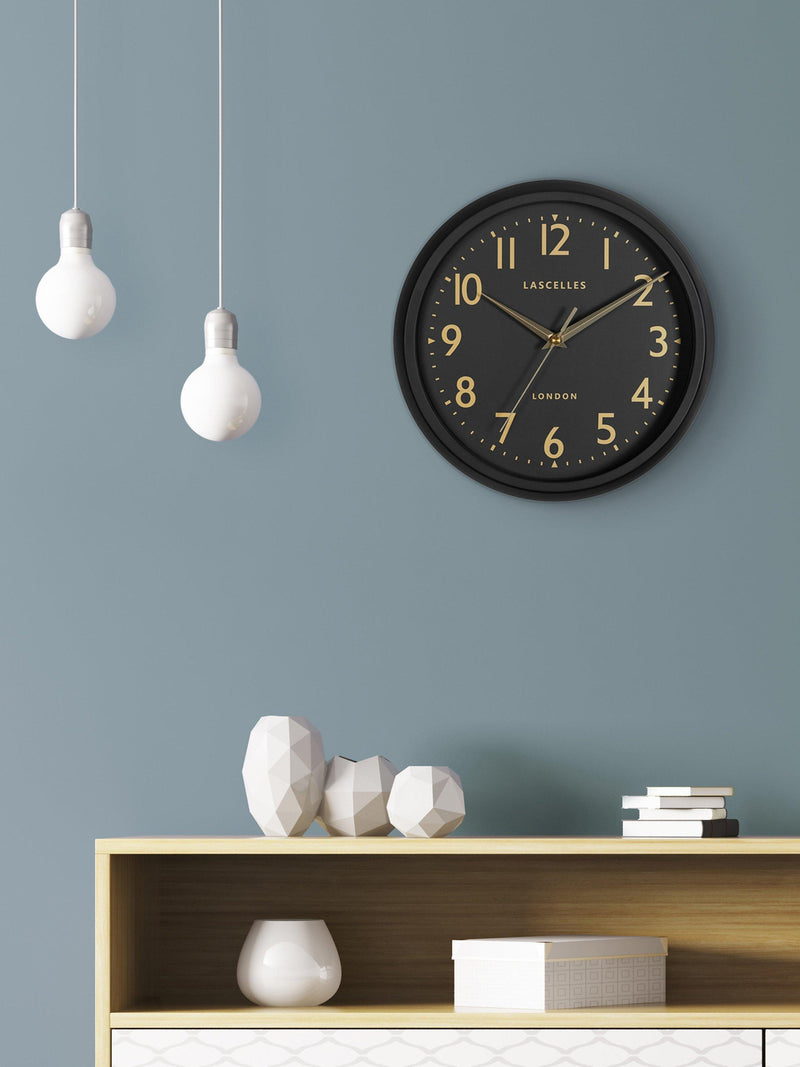 Lascelles retro wall clock with Arabic numerals 30cm, UK version