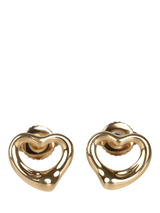 John Lewis Pre-owned Tiffany & Co. Elsa Peretti Open Heart 18ct Yellow Gold Pierced Stud Earrings- Buy online at McGrocer