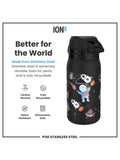 Ion8 kids' stainless steel leak-proof drinks bottle Space 400ml, UK version