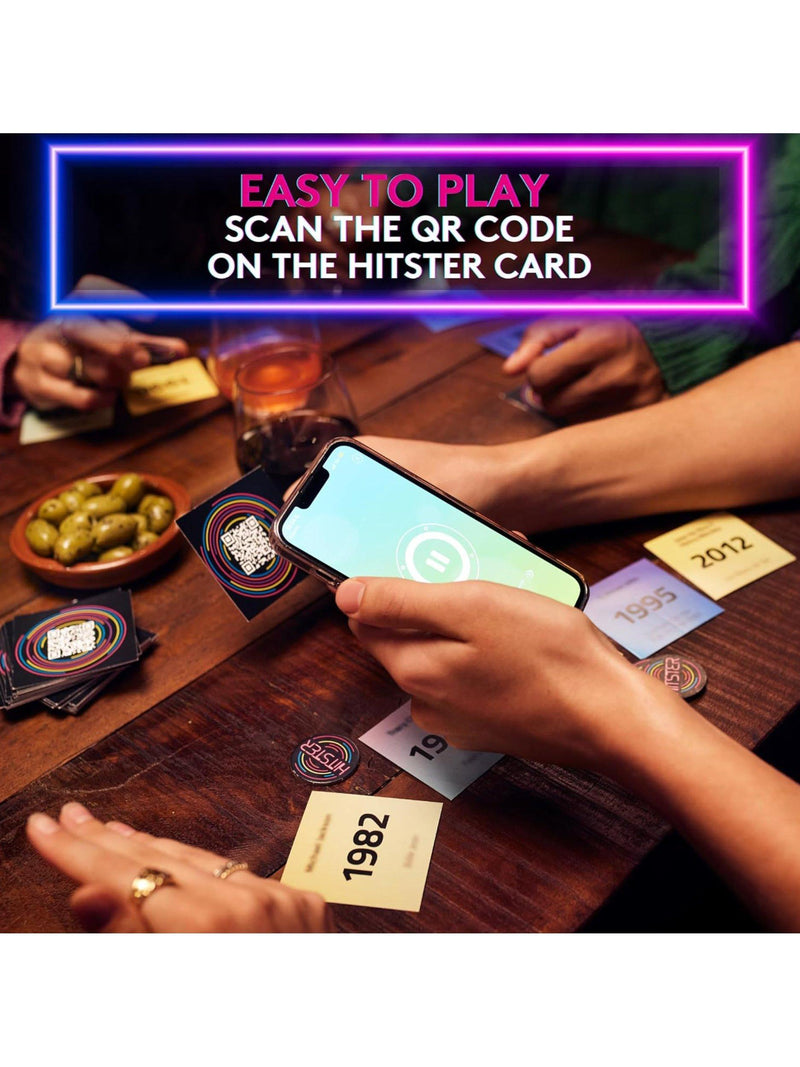 Hitster card party game with 300+ hits, imported from the UK