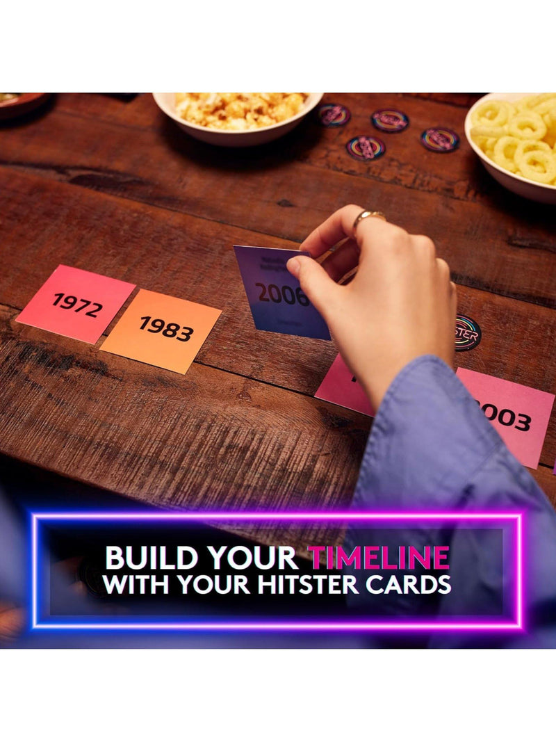 Hitster card party game with 300+ hits, imported from the UK