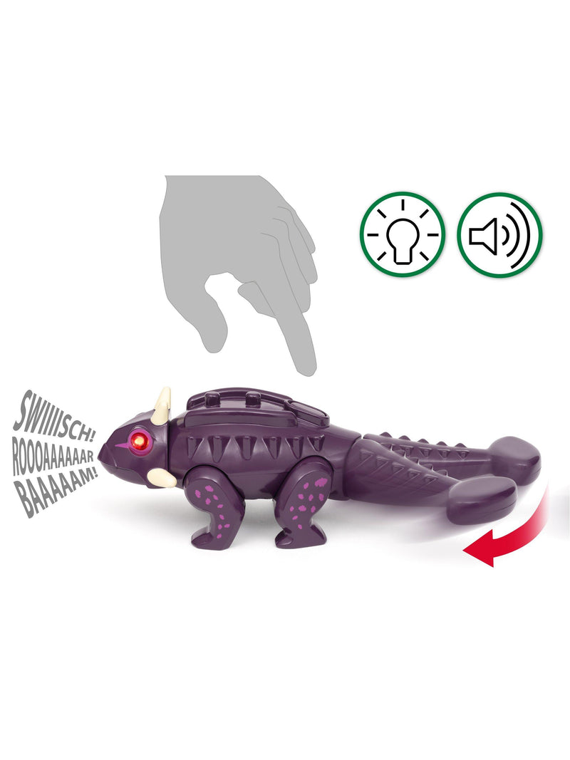 BRIO Dinosaur Attack Set with Ankylosaurus and Velociraptor figures, UK version