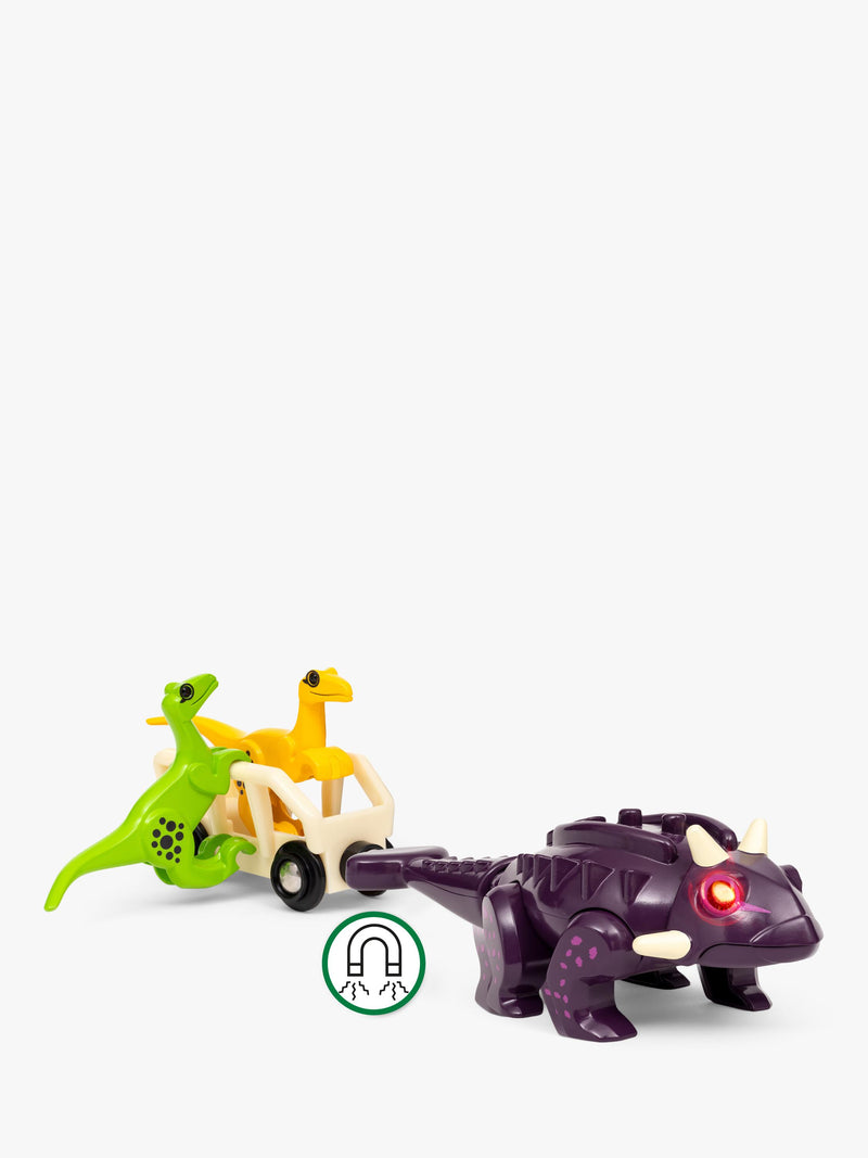 BRIO Dinosaur Attack Set with Ankylosaurus and Velociraptor figures, UK version