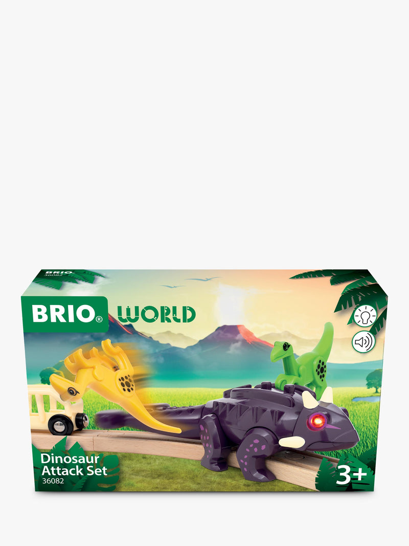 BRIO Dinosaur Attack Set with Ankylosaurus and Velociraptor figures, UK version