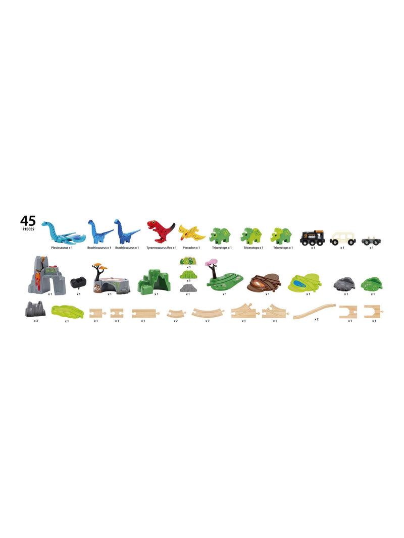 BRIO Dinosaur Deluxe Train Set 45-piece (British brand)