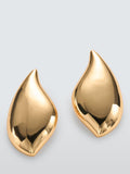 John Lewis gold toned brass abstract curved statement earrings, UK version