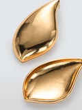 John Lewis gold toned brass abstract curved statement earrings, UK version