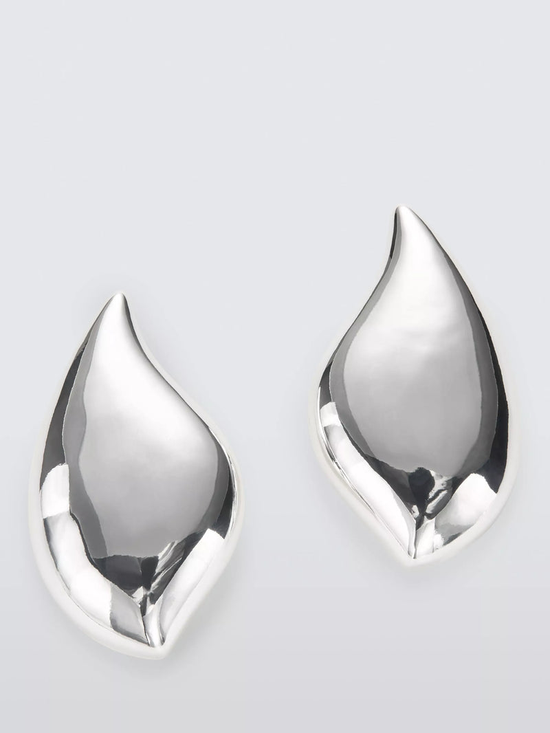 John Lewis gold toned brass abstract curved statement earrings, UK version
