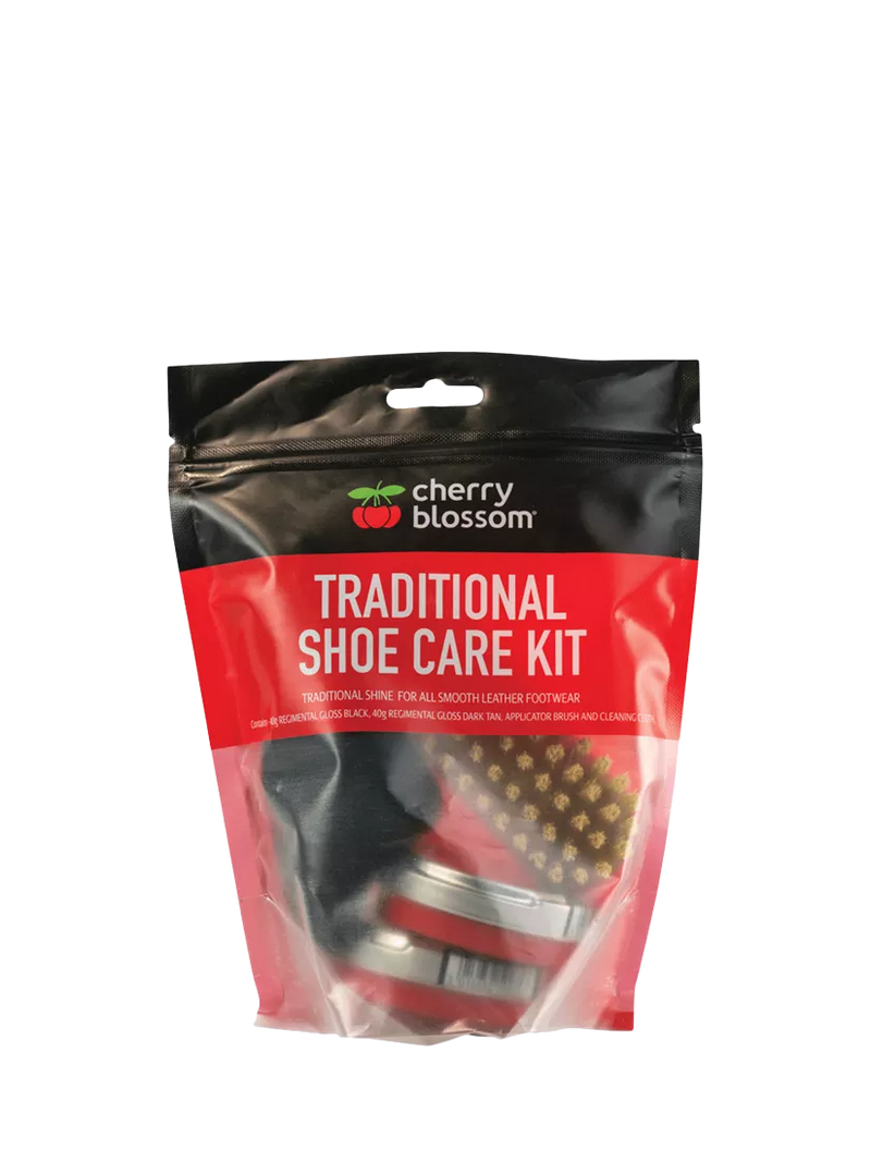 Cherry Blossom shoe care kit black and dark tan polish - British product