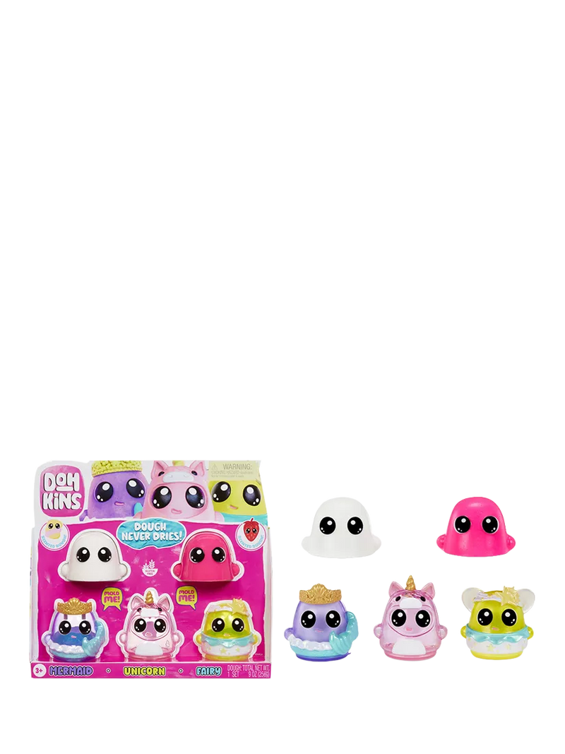 DOHKINS Fantasy Pack dough set with unicorn fairy mermaid molds (British brand)