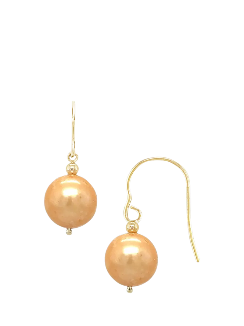 E.W Adams 9ct Yellow Gold Freshwater Pearl Hook Earrings 22mm Drop