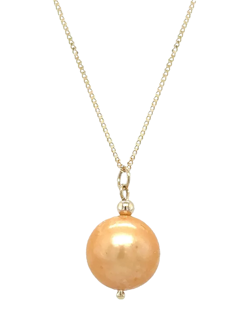 E.W Adams 9ct yellow gold cultured freshwater pearl pendant necklace, UK version