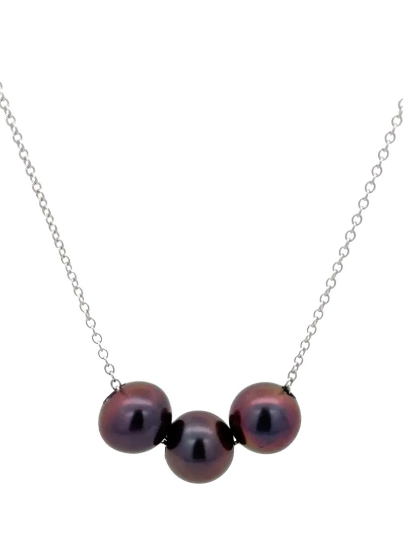 E.W Adams pearl necklace white gold peacock 45cm (British brand)