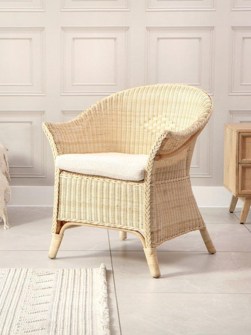 Desser rattan loom chair with cushion natural - British product