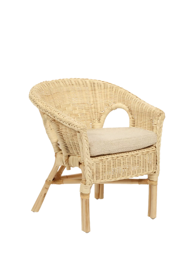 John Lewis Desser Kids' Rattan Loom Chair with Cushion, Natural- Buy online at McGrocer