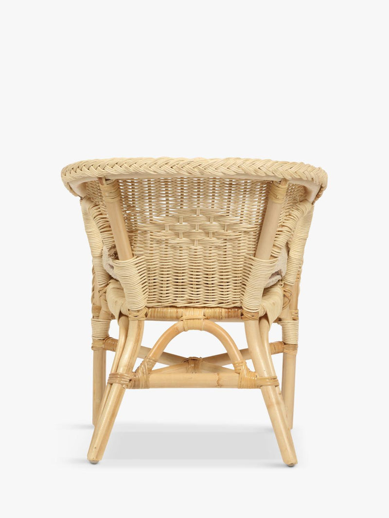 Desser kids' rattan loom chair with cushion, imported from the UK